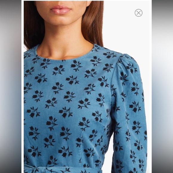 Boden blue floral cord dress with belt size 4L - Picture 8 of 16